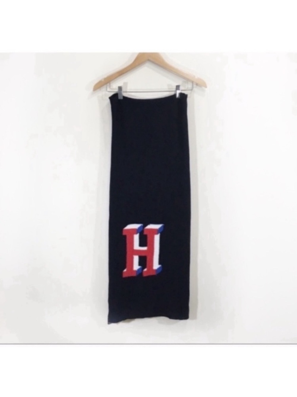 Tommy Hilfiger Long Knit H Logo Stripe Scarf New